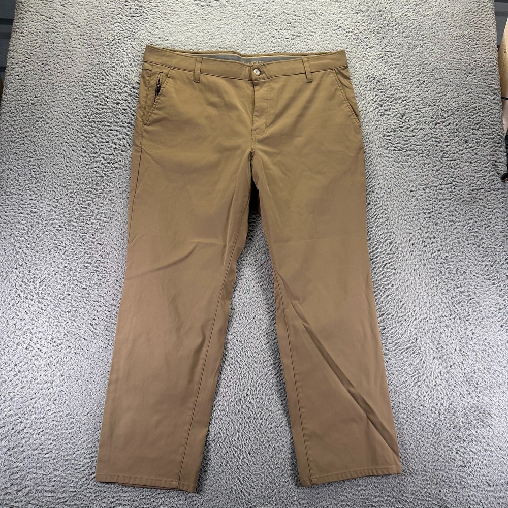 Weatherproof Vintage Pant Men's 40x29 Brown Khakis Straight Leg Workwear Stretch